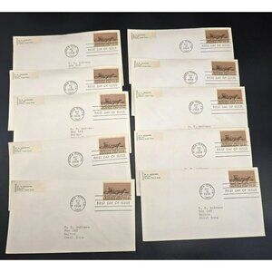 1968 Cherokee Strip First Day Of Issue Envelopes and Stamps Lot of 10 LI3010